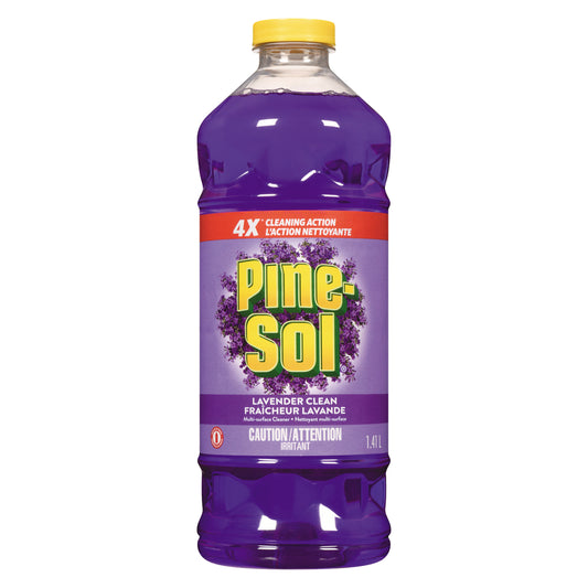 PINE SOL LAVENDER SCENT LIQUID CLEANER, 8 X 1.41 L