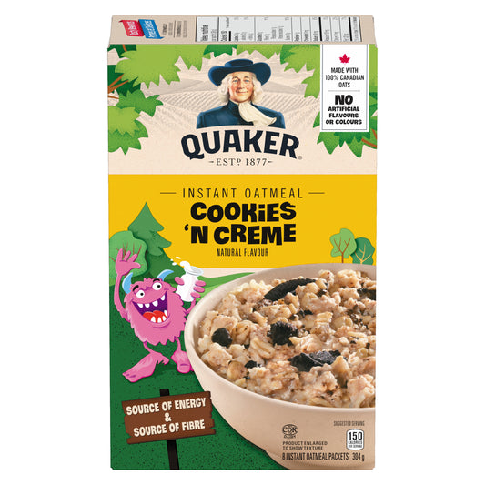 QUAKER OATMEAL COOKIES AND CREAM, 6 X 304 G