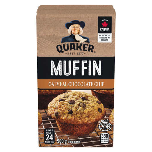 QUAKER OATMEAL CHOCOLATE CHIP MUFFIN MIX, 12 X 900 G