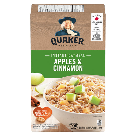 QUAKER APPLE CINNAMON OATMEAL, 12 X 264 G
