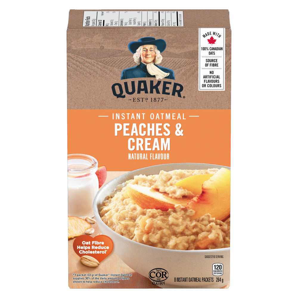QUAKER PEACHES AND CREAM OATMEAL, 12 X 264 G
