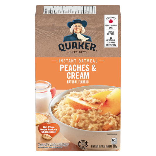 QUAKER PEACHES AND CREAM OATMEAL, 12 X 264 G