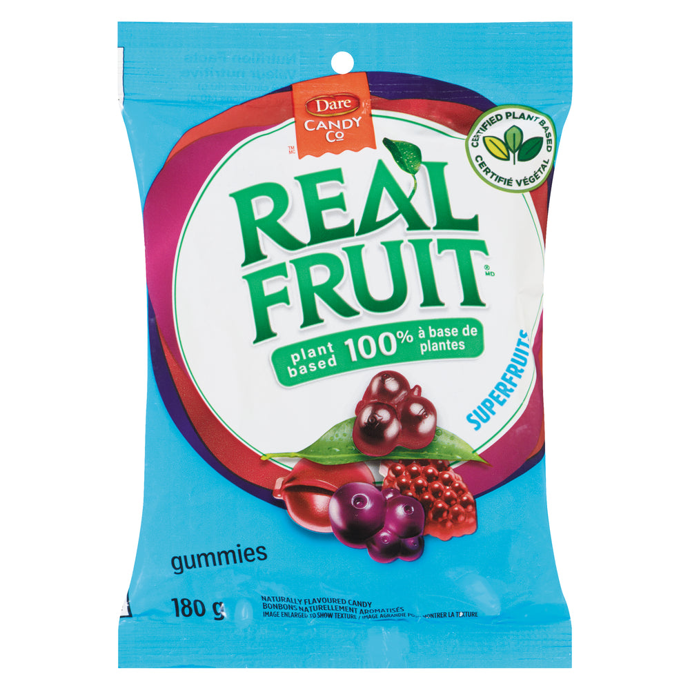 DARE REAL FRUIT GUMMIES SUPER FRUIT CANDY, 9 X 180 G