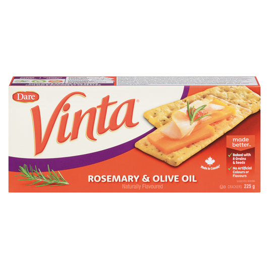 DARE VINTA OLIVE & ROSEMARY CRACKERS, 12 X 225 G