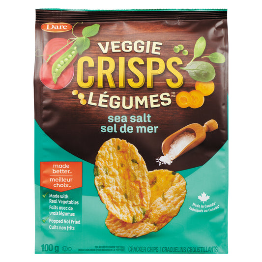 DARE VEGGIE CRISPS LEG SEA SALT FLAVOR, 12 X 100 G