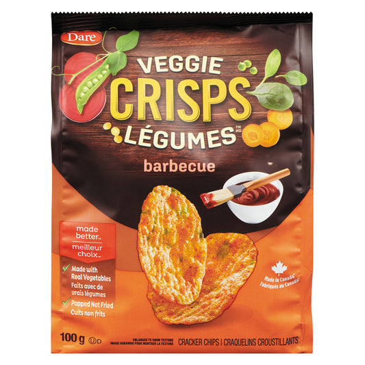 DARE BITE-SIZED VEGETABLES BBQ FLAVOR CRISPS, 12 X 100 G