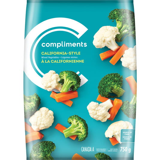 COMPLIMENTS FROZEN CALIFORNIA VEGETABLES, 12 X 750 G