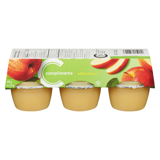 COMPLIMENTS SWEETENED APPLESAUCE CUP, 12 X 6 X 113 G
