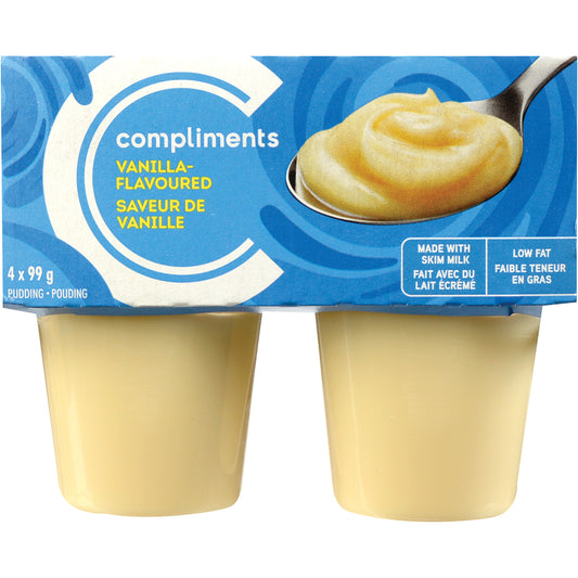 COMPLIMENTS VANILLA PUDDING, 12 X 4 X 99 G