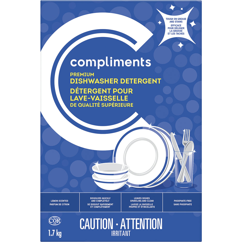 COMPLIMENTS POWDER DISHWASHING DETERGENT, 10 X 1.7 KG