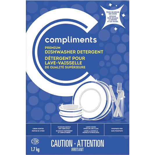COMPLIMENTS POWDER DISHWASHING DETERGENT, 10 X 1.7 KG
