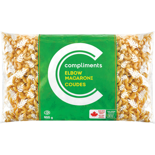 COMPLIMENTS MACARONI PASTA, 12 X 900 G