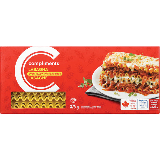 COMPLIMENTS READY-TO-BAKE LASAGNA, 12 X 375 G