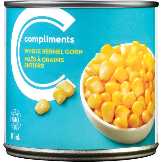 COMPLIMENTS WHOLE KERNEL CORN, 24 X 341 ML