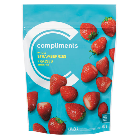 COMPLIMENTS WHOLE STRAWBERRIES, 12 X 600 G