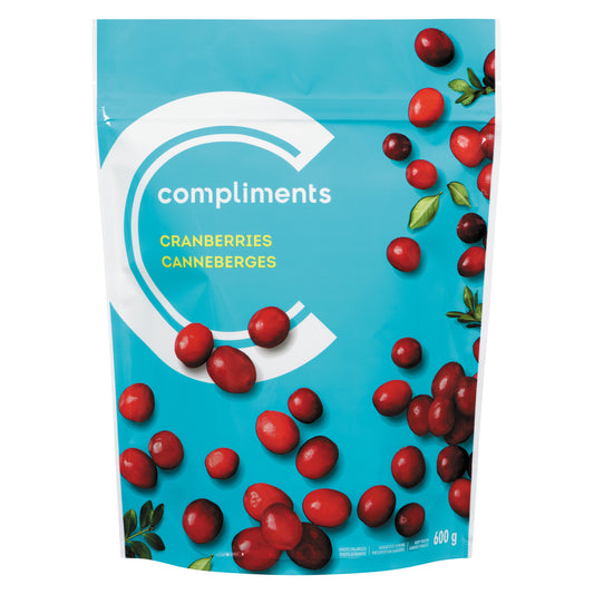 COMPLIMENTS FROZEN CRANBERRIES, 12 X 600 G