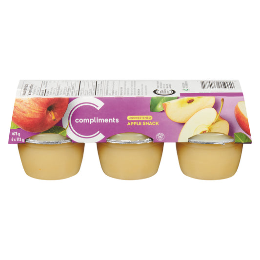 COMPLIMENTS UNSWEETENED APPLE PUREE, 12 X 6 X 113 G