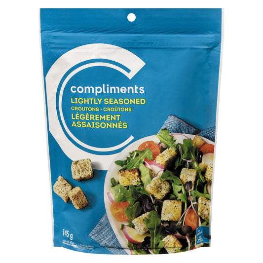 COMPLIMENTS LIGHTLY SEASONED CROUTONS, 12 X 145 G