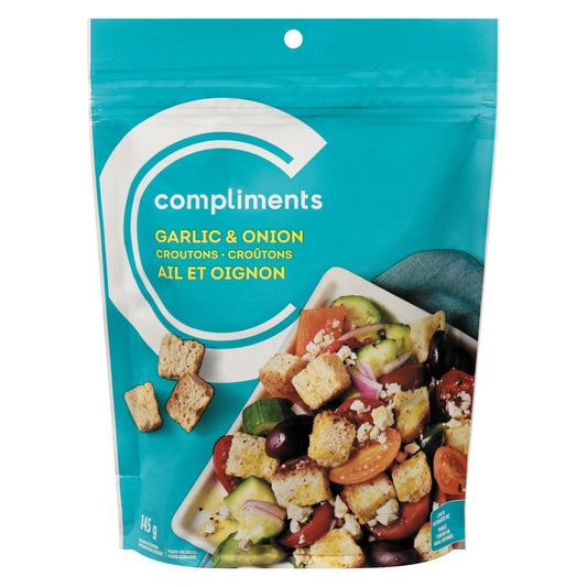 COMPLIMENTS GARLIC & ONION CROUTONS, 12 X 145 G