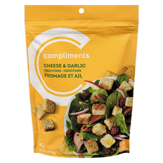 COMPLIMENTS GARLIC & CHEESE CROUTONS, 12 X 145 G