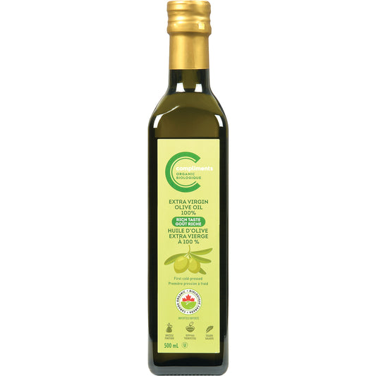 COMPLIMENTS ORGANIC EXTRA VIRGIN OLIVE OIL, 12 X 500 ML