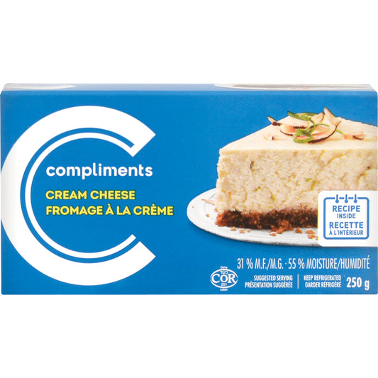 COMPLIMENTS BRICK CREAM CHEESE, 18 X 250 G