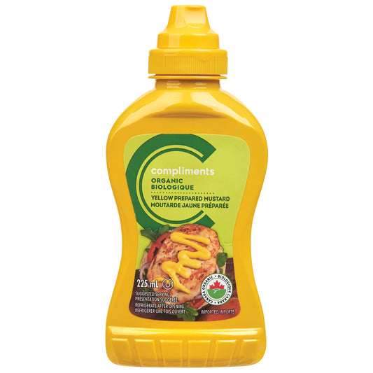 COMPLIMENTS ORGANIC YELLOW MUSTARD, 12 X 225 ML