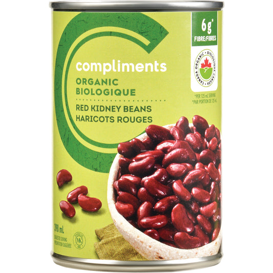 COMPLIMENTS ORGANIC RED KIDNEY BEANS, 12 X 398 ML