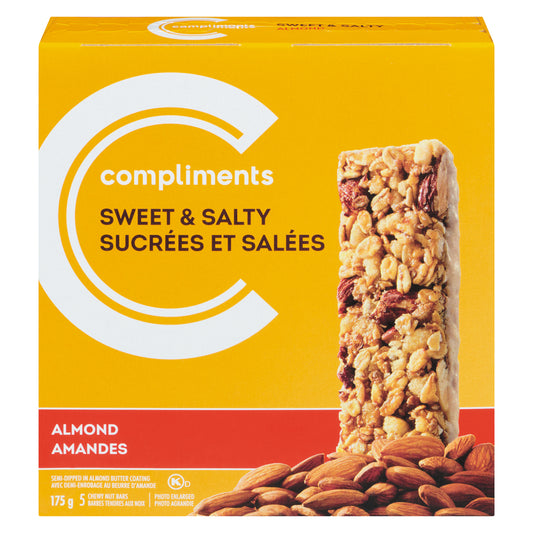 COMPLIMENTS SWEET & SALTY ALMOND GRANOLA BAR, 12 X 175 G