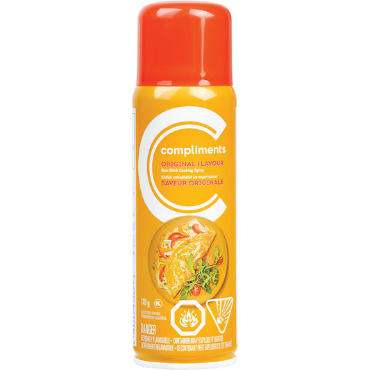 COMPLIMENTS ORIGINAL FLAVORED COOKING SPRAY , 12 X 170 G