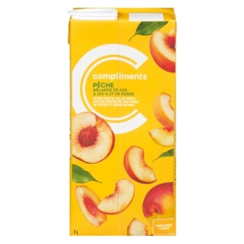 COMPLIMENTS JUICE PEACH PUREE NO SUGAR ADDED 1 L