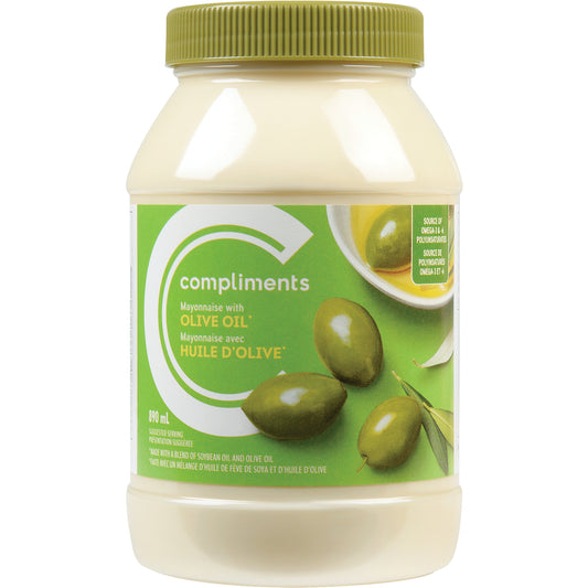 COMPLIMENTS MAYONNAISE WITH OLIVE OIL, 12 X 890 ML
