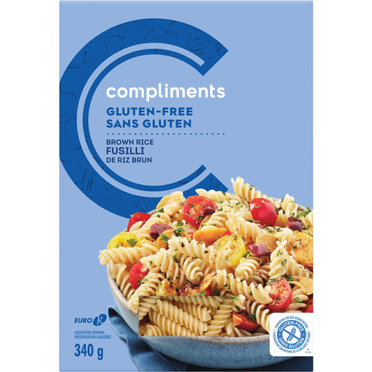 COMPLIMENTS GLUTEN-FREE BROWN RICE FUSILLI, 12 X 340 G