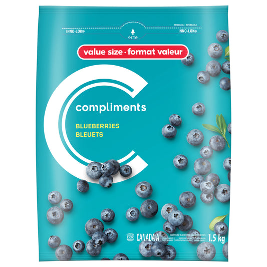 COMPLIMENTS FROZEN BLUEBERRIES, 8 X 1.5 KG