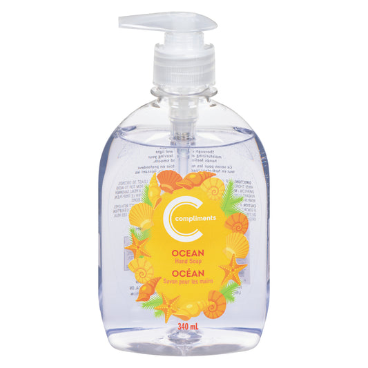 COMPLIMENTS OCEAN ANTIBACTERIAL HAND SOAP, 12 X 340 ML