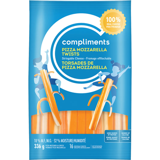 COMPLIMENTS TWIST MOZZARELLA CHEDDAR PASTA EQUIVALENT TO 16 OUNCES, 9 X 336 G