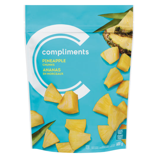 COMPLIMENTS FROZEN PINEAPPLE CHUNKS, 12 X 600 G