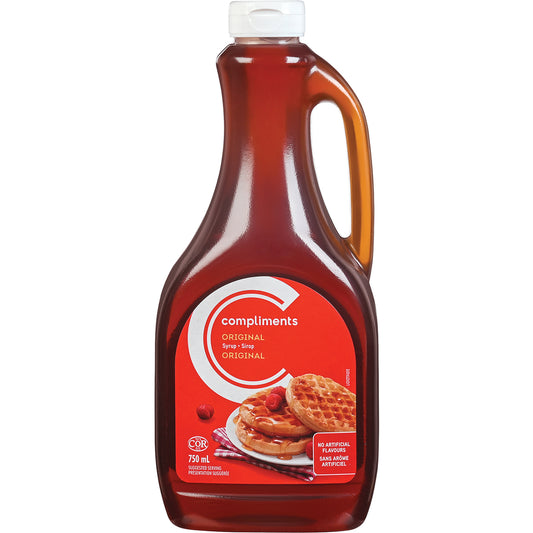 COMPLIMENTS ORIGINAL TABLE SYRUP, 12 X 750 ML