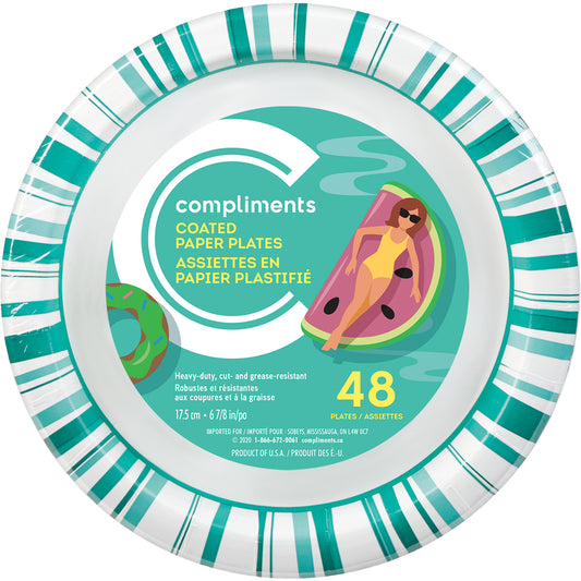 COMPLIMENTS 7-INCH PAPER PLATES, 12 X 48 UN