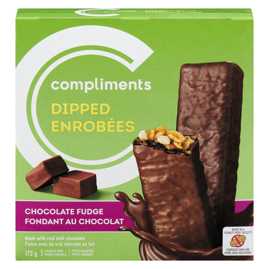 COMPLIMENTS GRANOLA BAR CHOCOLATE FUDGE, 12 X 172 G