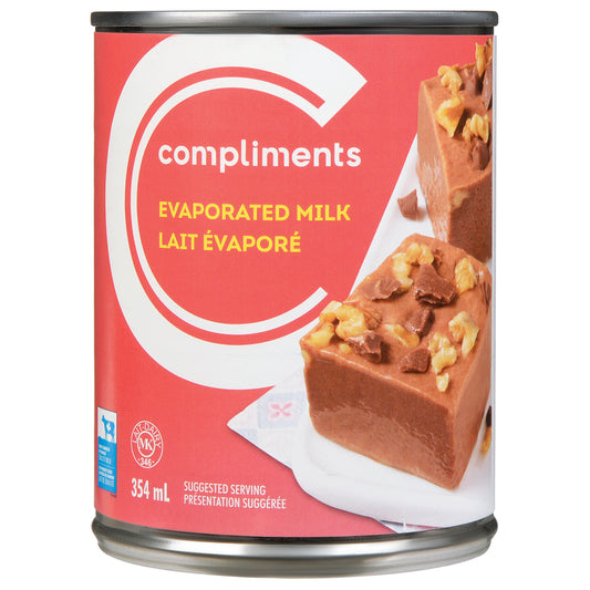 COMPLIMENTS EVAPORATED MILK, 24 X 354 ML