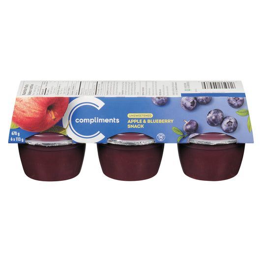 COMPLIMENTS APPLE BLUEBERRY APPLESAUCE CUP, 12 X 6 X 113 G