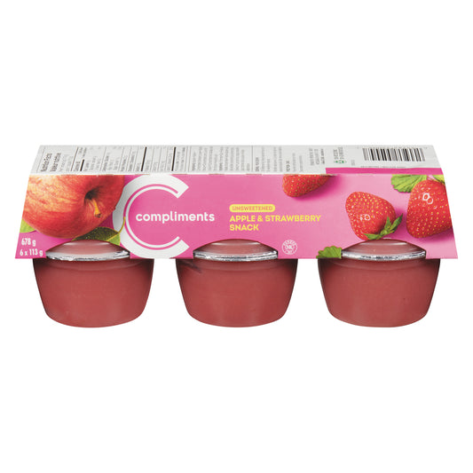 COMPLIMENTS STRAWBERRY APPLESAUCE CUP, 12 X 6 X 113 G