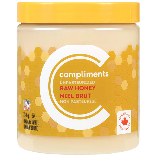 COMPLIMENTS RAW UNPASTEURIZED HONEY, 12 X 750 G