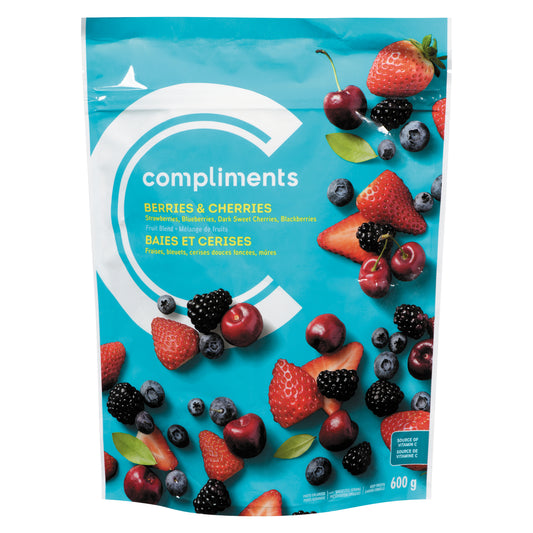 COMPLIMENTS FROZEN BERRIES AND CHERRIES, 12 X 600 G