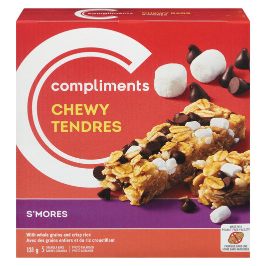COMPLIMENTS GRANOLA BAR CHEWY S'MORES, 12 X 131 G