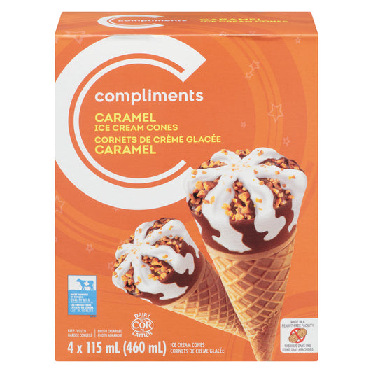 COMPLIMENTS ICE CREAM CONE CARAMEL, 6 X 4 X 115 ML
