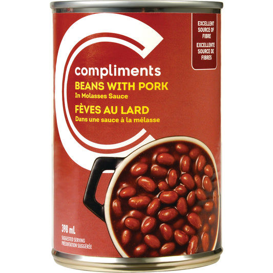 COMPLIMENTS PORK IN MOLASSES SAUCE BEANS, 24 X 398 ML