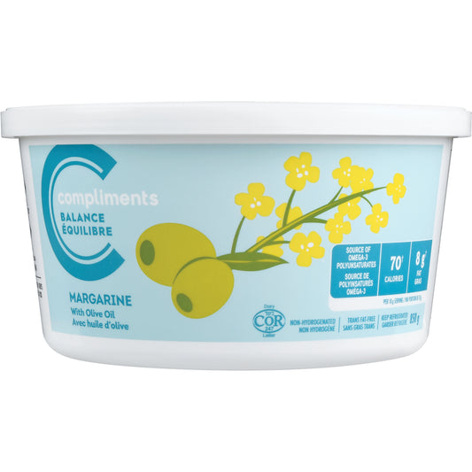 COMPLIMENTS OLIVE OIL MARGARINE, 12 X 850 G