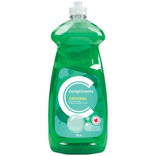 COMPLIMENTS ORIGINAL SCENT DISHWASHING LIQUID, 12 X 828 ML